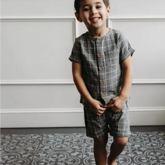 Boy Short- Windowpane - Picture 1 of 2